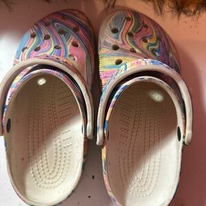 Rainbow Marble Crocs
